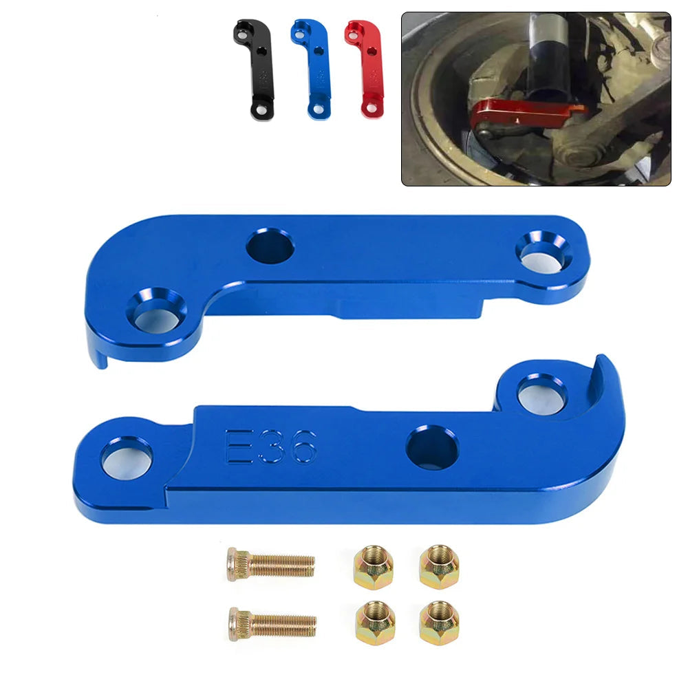 Aluminum steering lock adapters for BMW E36 M3 drift steering angle, pair