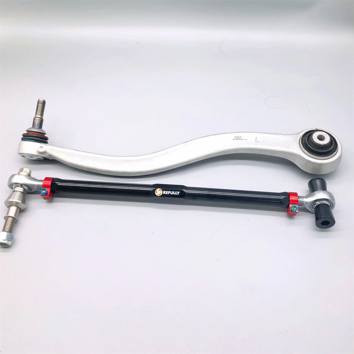 Pair of blue anodized adjustable front tension rods for BMW G80 M3, G82 M4 and G87 M2