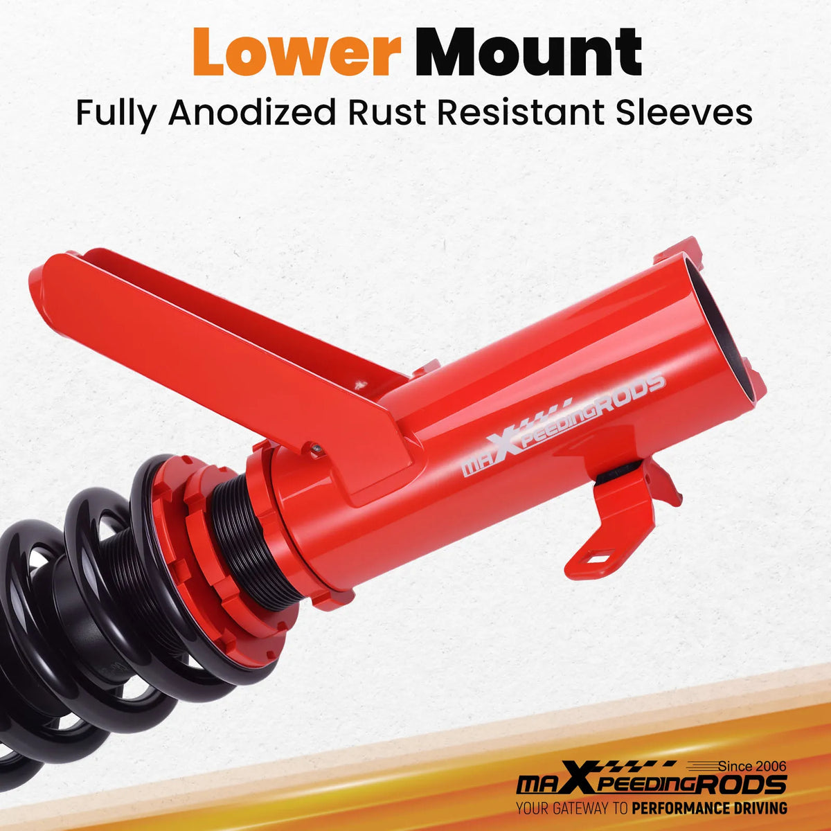 MaXpeedingrods Coilovers for Honda Civic EM2 ES ET 2001-2005 Coupe and Sedan, 24-Way Damping, Red and Black