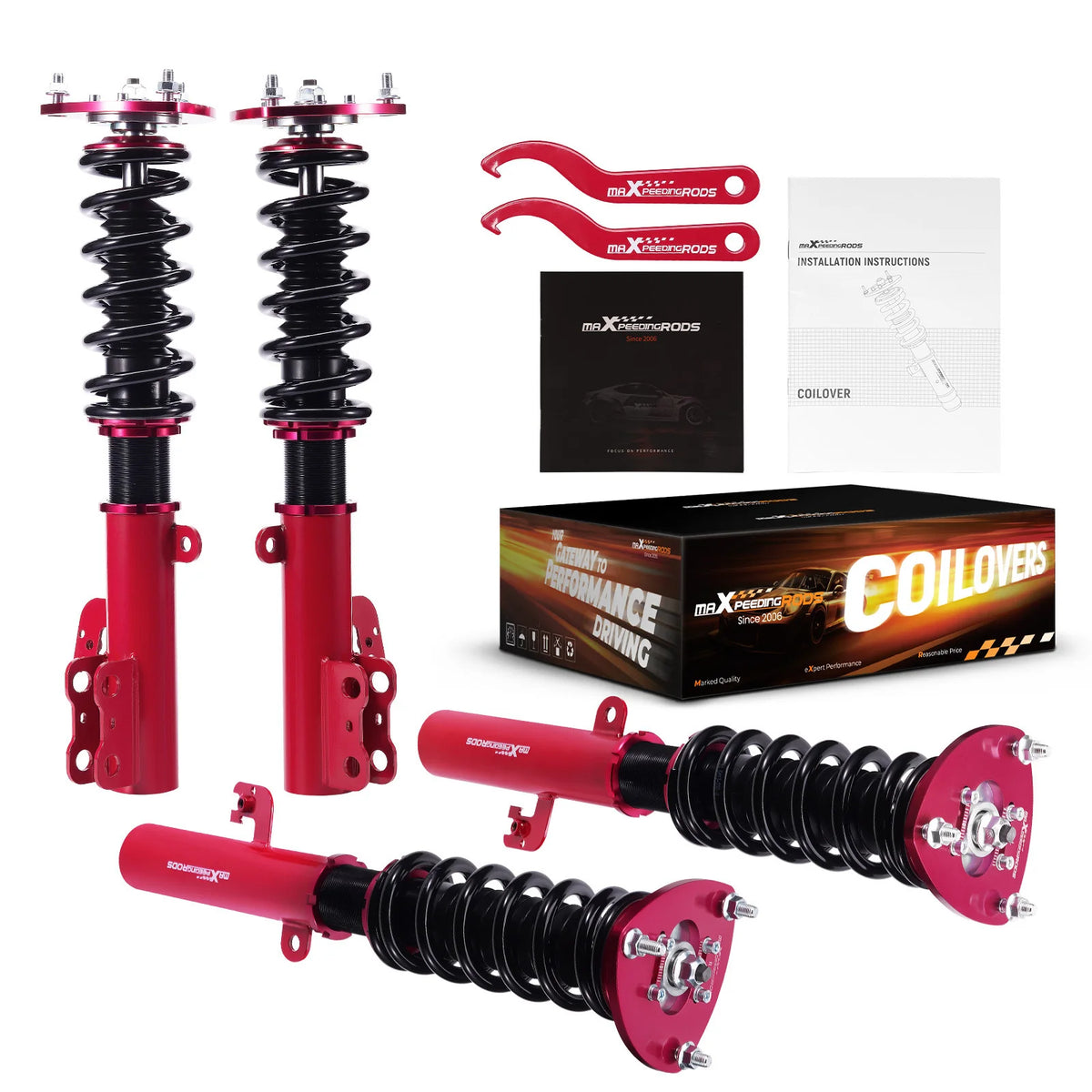 MaXpeedingrods Coilovers for Toyota Camry ACV30/MCV30 and Lexus ES XV30 2002-2006, Front Camber Plates