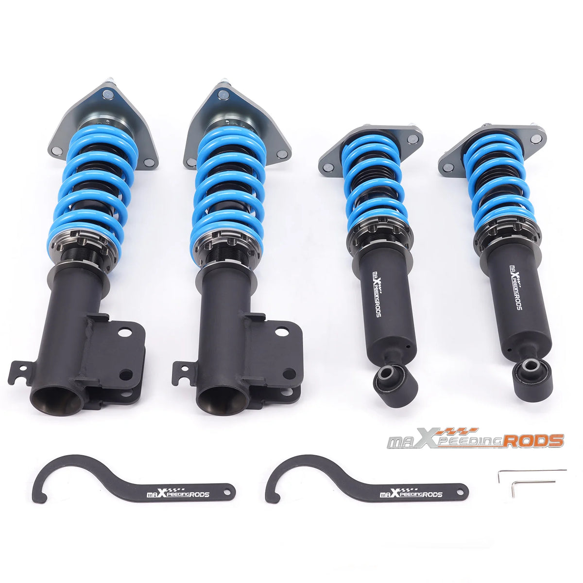 MaXpeedingrods T6 coilovers with blue springs and camber plates for 2014-2018 Subaru Forester SJ