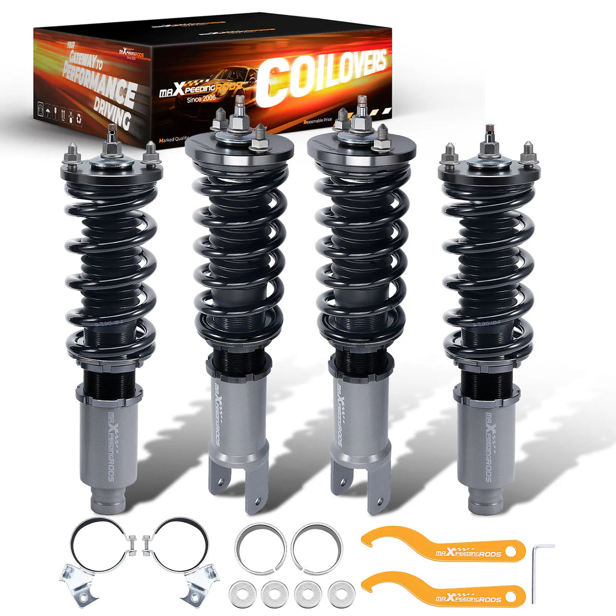 MaXpeedingrods Coilovers for Honda Civic EG EH EJ 1992-1995, Also Civic 88-00, CR-X, del Sol, Integra, 24-Way