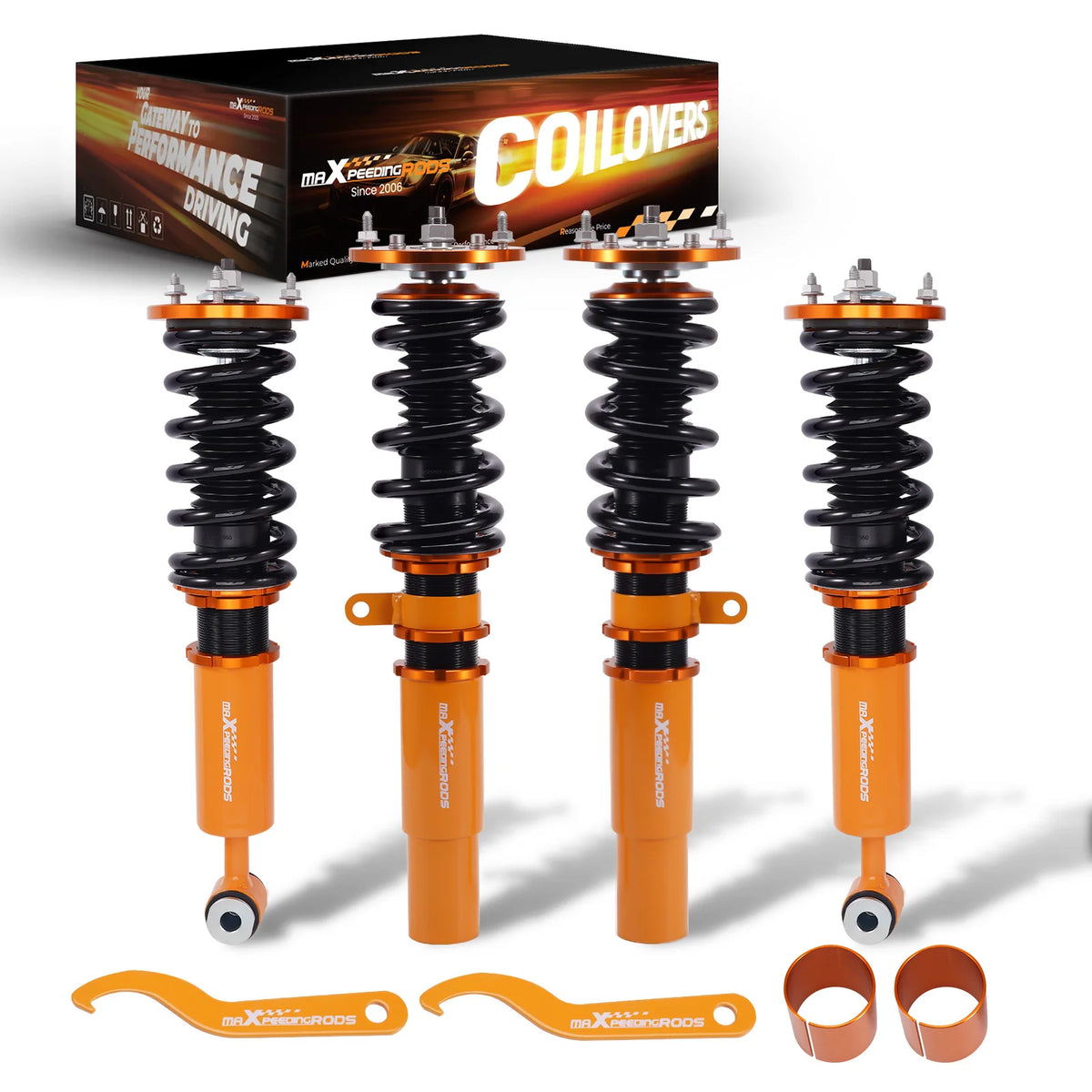 MaXpeedingrods Coilovers for BMW 5 Series E39 Sedan RWD 1995-2003, Height Adjustable with Camber Plates