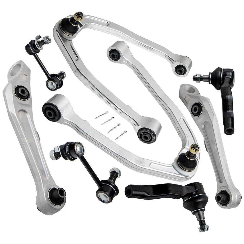 MaXpeedingrods 8-piece front upper and lower control arm kit with sway bar end links and tie rod ends
