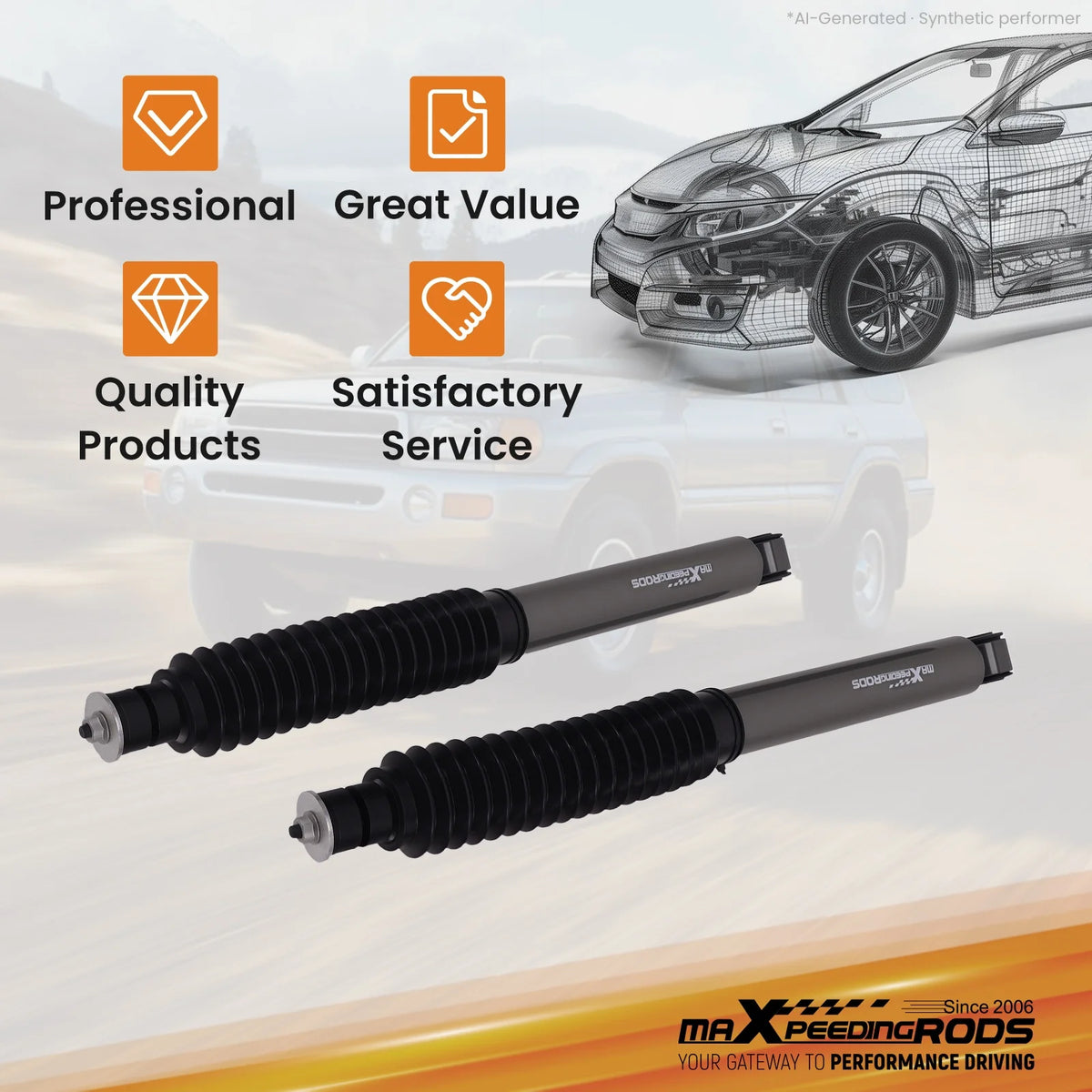 MaXpeedingrods 3-inch lift kit with strut spacers, coil springs and shocks for Toyota 4Runner
