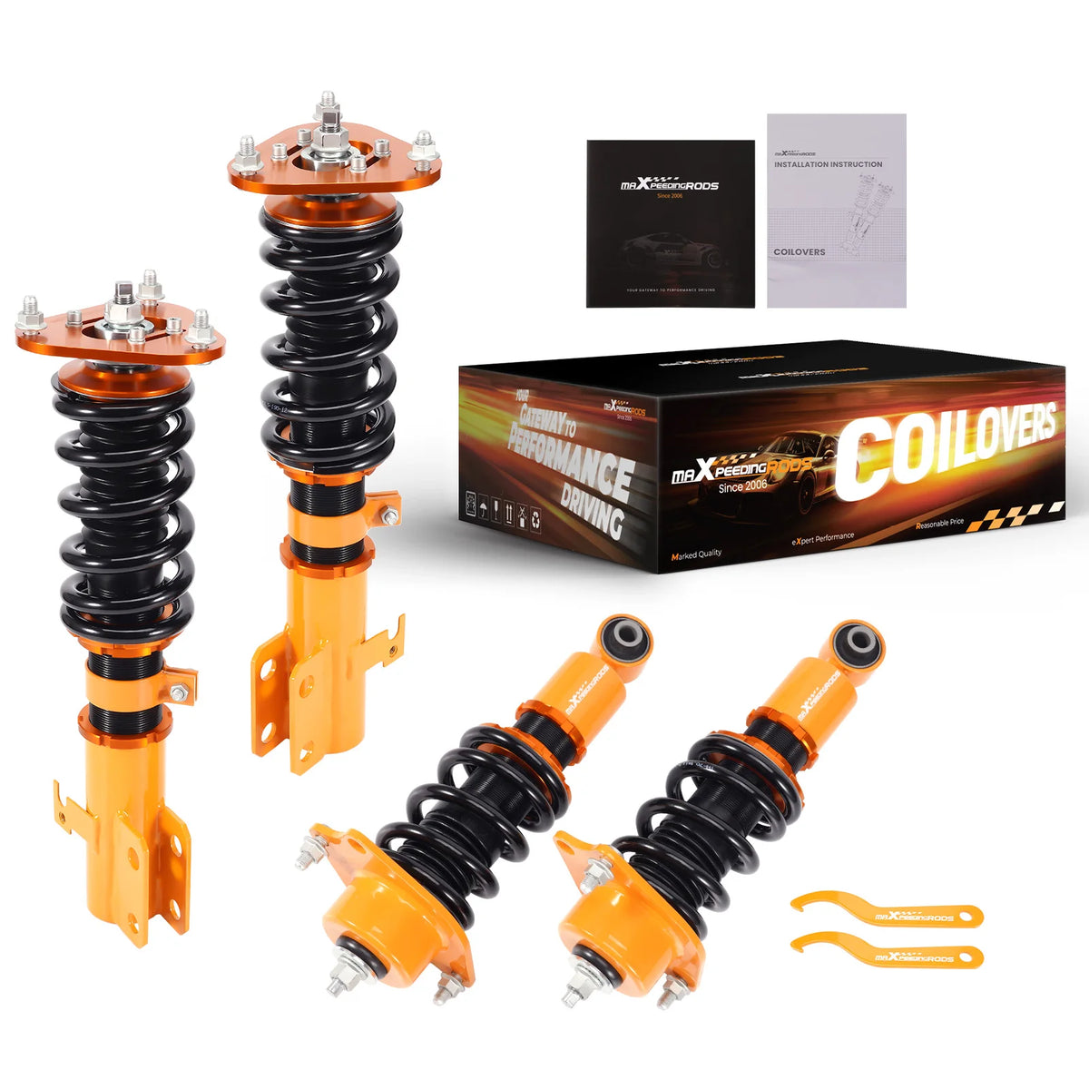 MaXpeedingrods height-adjustable coilovers with front camber plates for 2000-2006 Toyota Celica