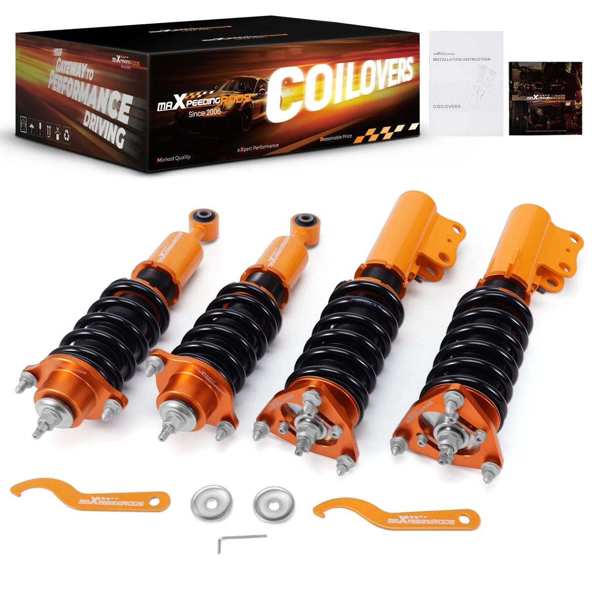MaXpeedingrods 24-way adjustable coilovers for 2008-2016 Mitsubishi Lancer and Lancer Ralliart