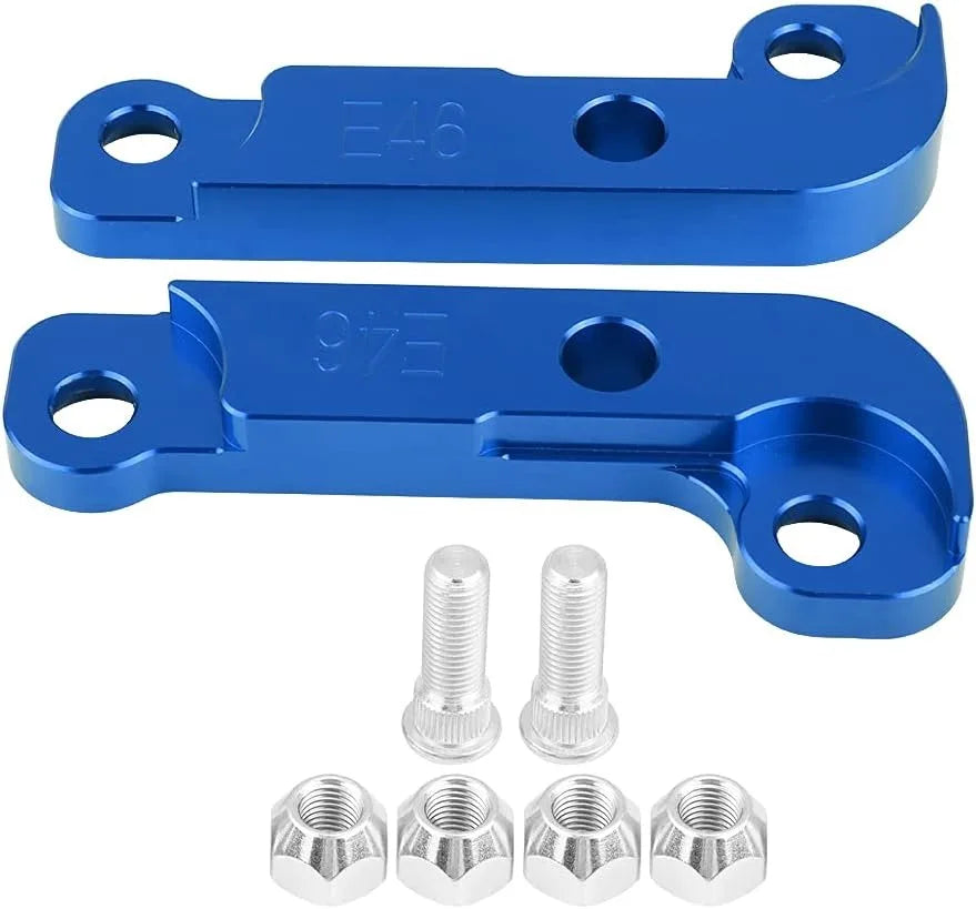 Blue aluminum steering angle drift lock adapter kit for BMW E46 3 Series