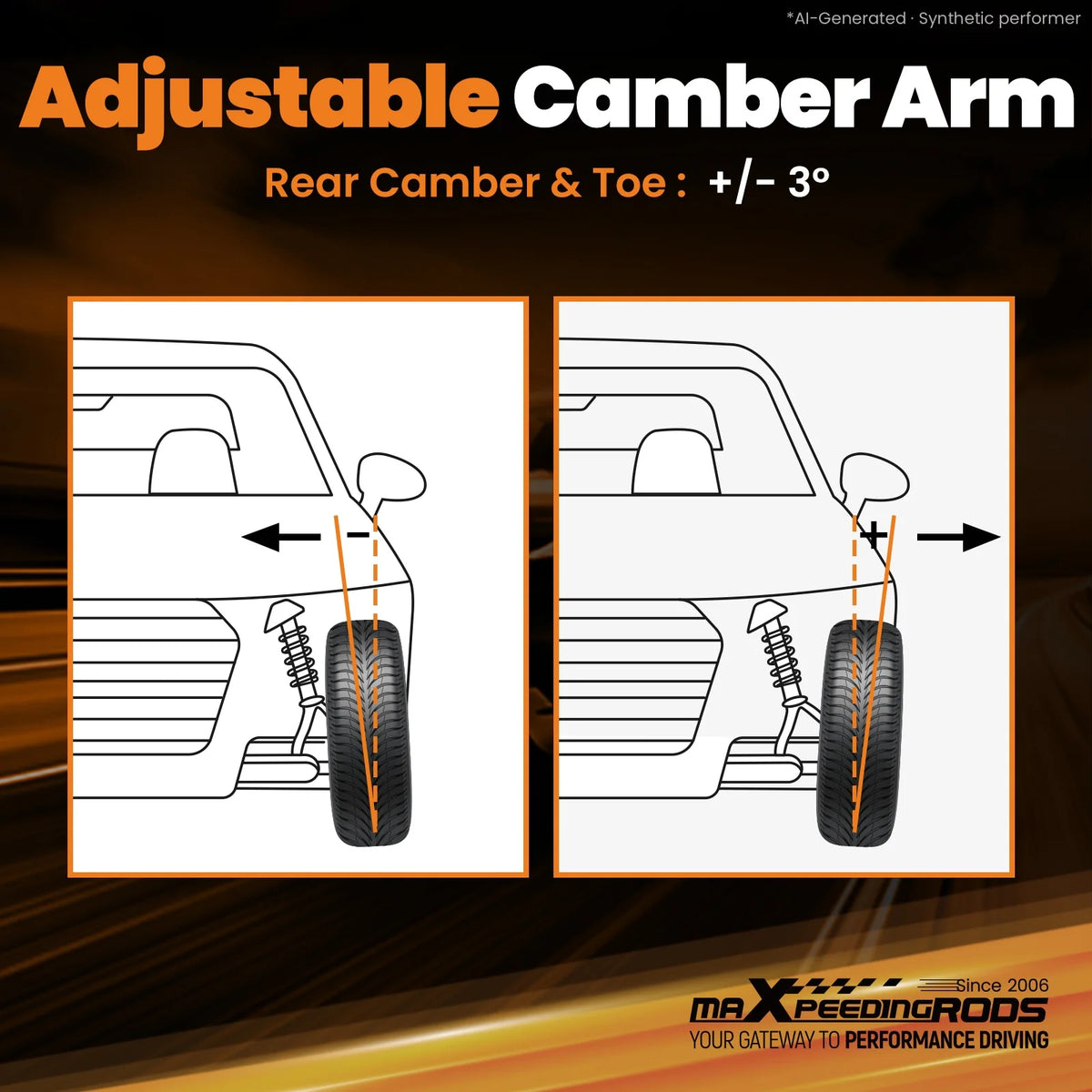 MaXpeedingrods Adjustable Front Upper Camber Arms for Honda Accord 2008-2012, Acura TSX 2009-2014 and Acura TL 2009-2014