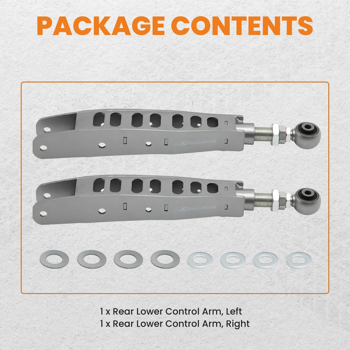 2013+ Subaru BRZ, Scion FR-S, Toyota GT86 Adjustable Rear Lower Control Arms, Pair, Gray Steel
