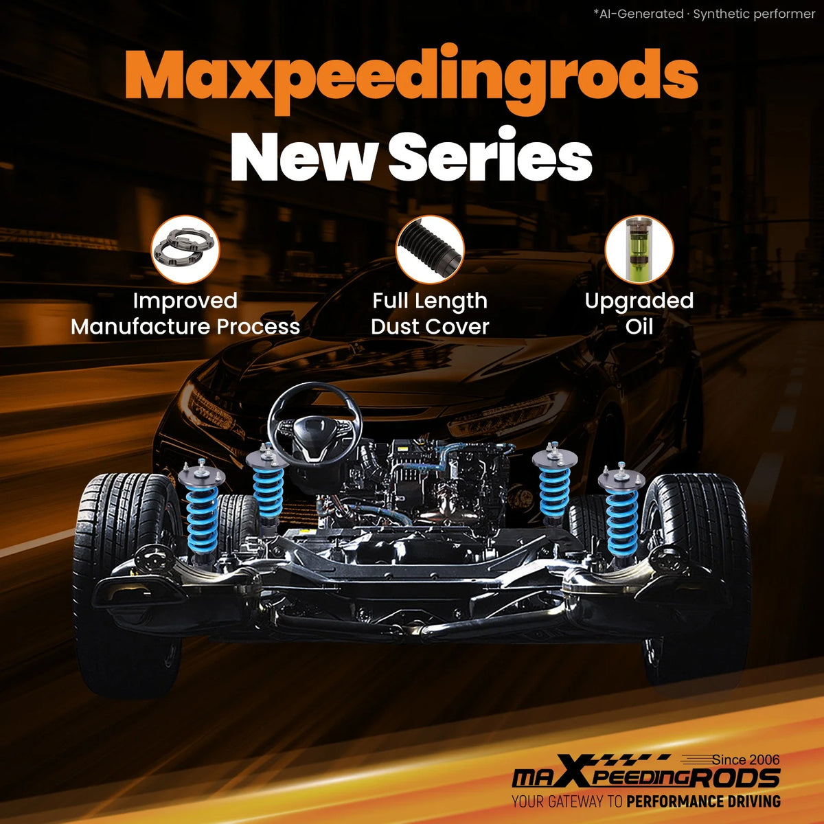 MaXpeedingrods T6 Coilovers for Nissan Skyline R33 GTS-T, GTS25 and GTS 1993-1998, 24-Way Damping