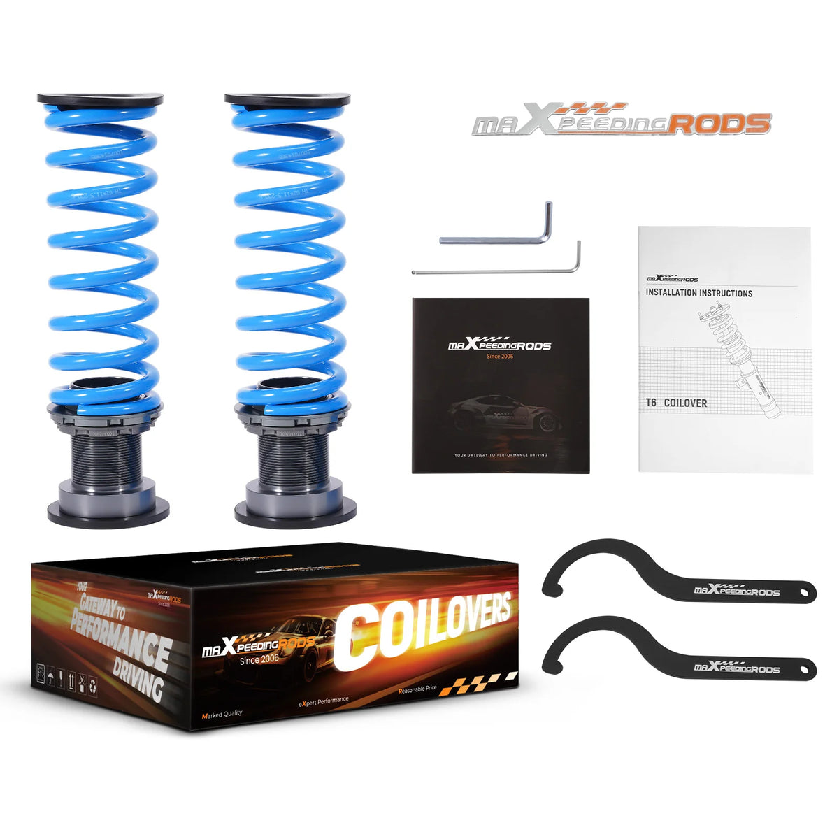 MaXpeedingrods T6 Coilovers for Chevrolet Cruze 2016-2019, 24-Level Adjustable Damping, Lowering Kit