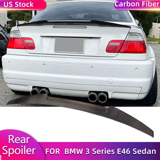 Carbon fiber rear trunk spoiler for 1998-2005 BMW 3 Series E46 sedan