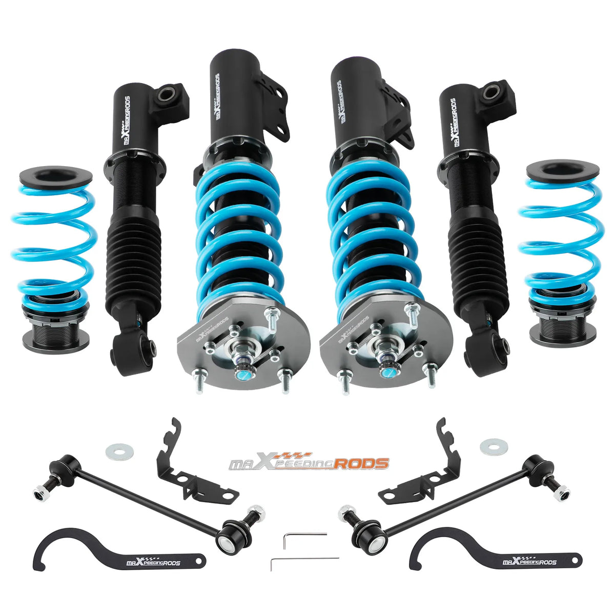 MaXpeedingrods T6 Coilovers for Chevrolet Cobalt 2005-2010, 24-Way Adjustable Damping, Camber Plates