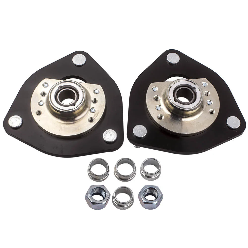 1989-1998 Nissan 240SX 180SX Silvia S13 Front Camber Plates, Pillow Ball, Aluminum, Pair