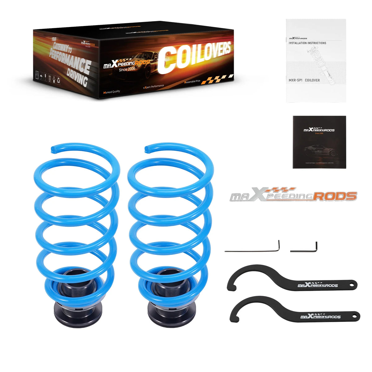 MaXpeedingrods T6 Coilovers for Volvo 940 RWD 1991-1998 and 740 RWD 1985-1992, Non-IRS, Front Camber Plates