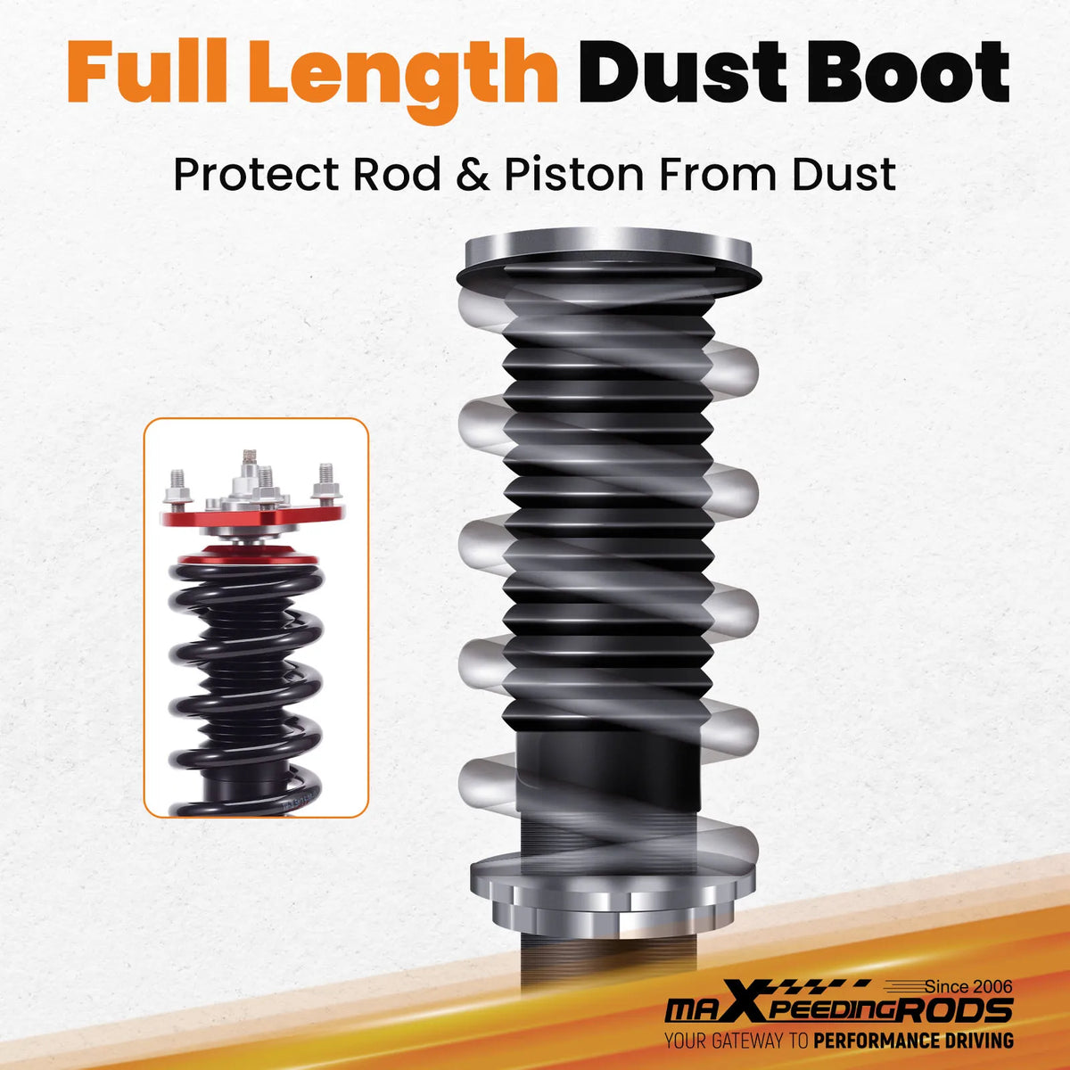 MaXpeedingrods coilovers with red bodies and black springs for the 2001-2005 Honda Civic