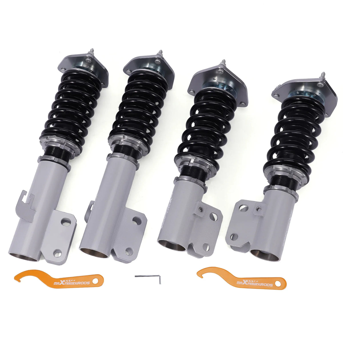 MaXpeedingrods gray coilovers with front camber plates for 1993-2000 Subaru Impreza WRX GC/GF