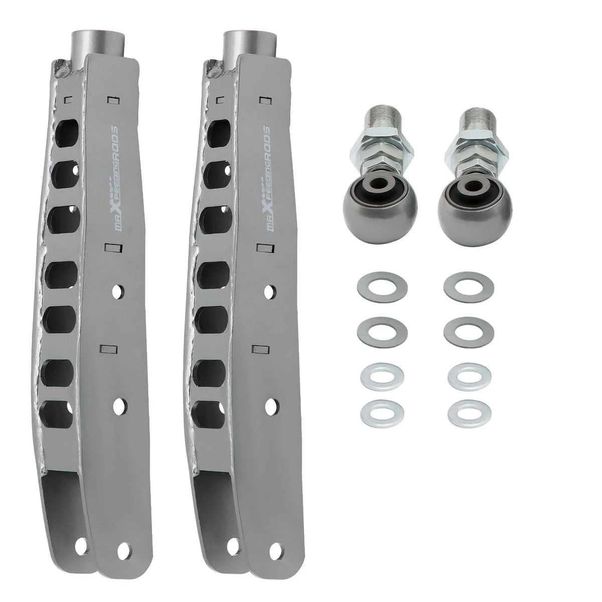 Pair of gray adjustable rear lower control arms for Subaru BRZ, Scion FR-S and Toyota GT86
