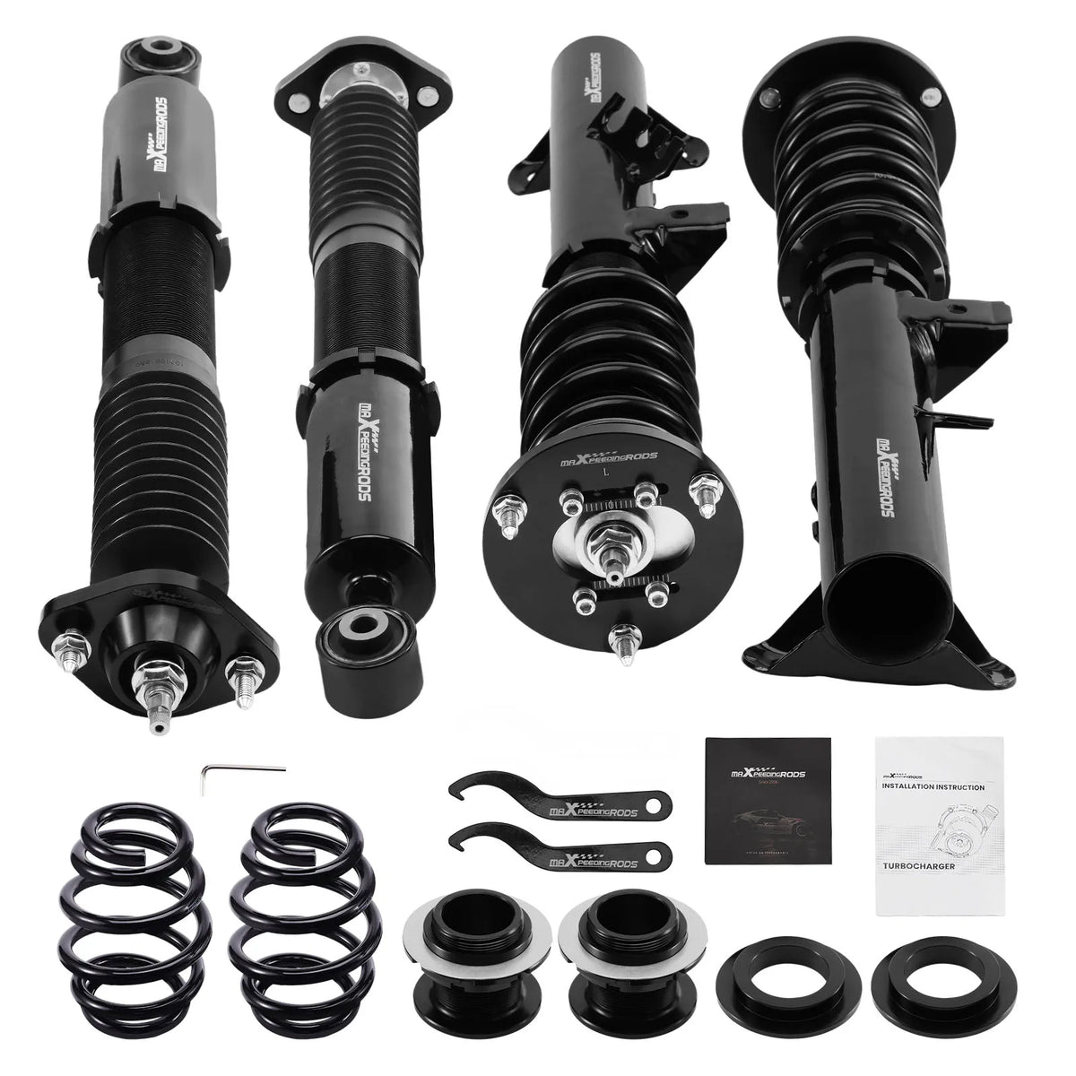 24-way adjustable coilovers with front camber plates for BMW E36 3 Series and Z3