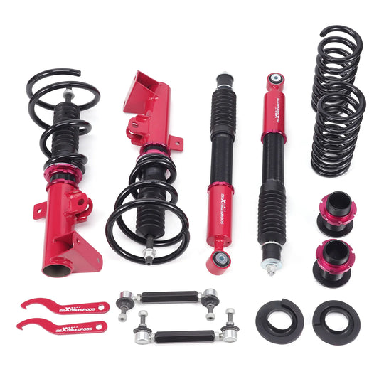 MaXpeedingrods red coilovers with black springs for Mercedes-Benz C-Class W203 and CLK W209