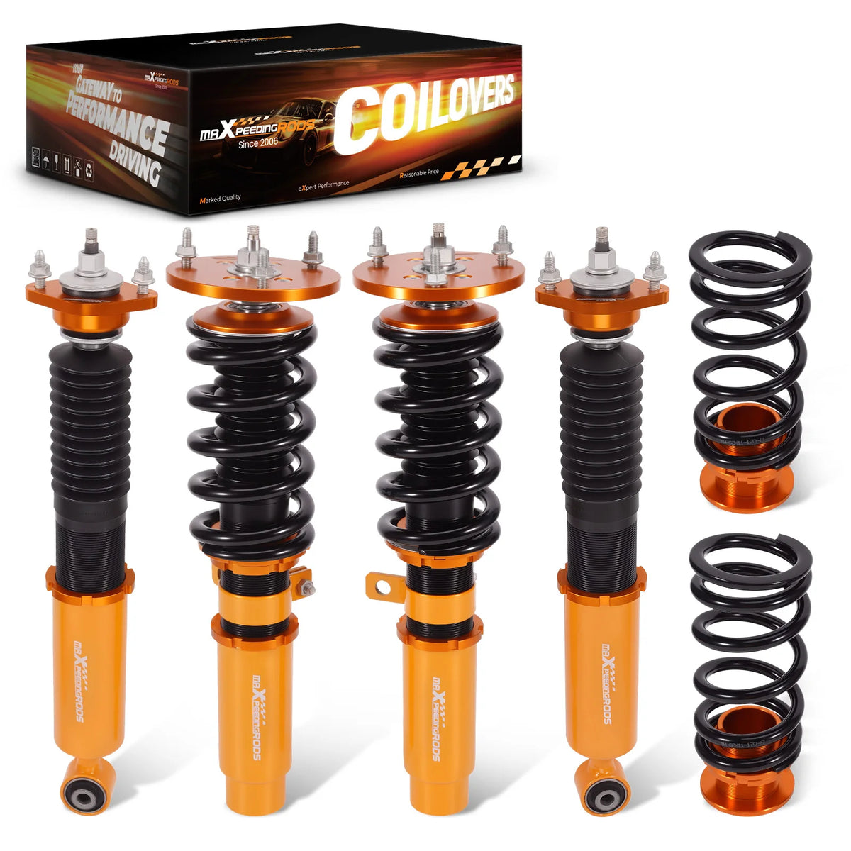 MaXpeedingrods Coilovers for BMW Z4 Roadster E85 2003-2009 and Z4 Coupe E86 2006-2009, 24-Level Damping