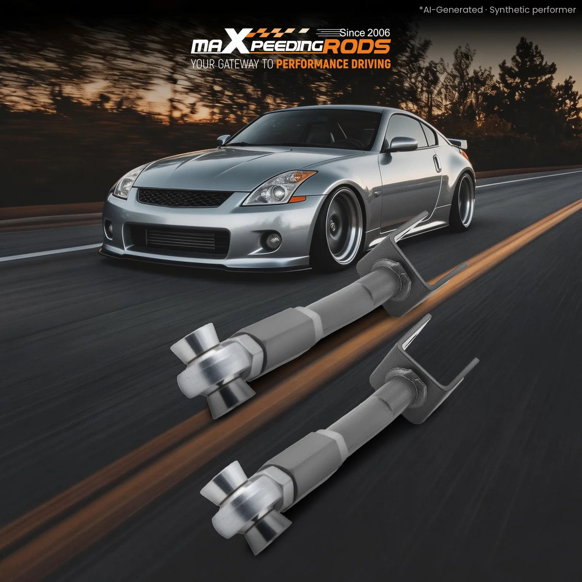 MaXpeedingrods adjustable rear camber arms with spherical bearings, left and right pair