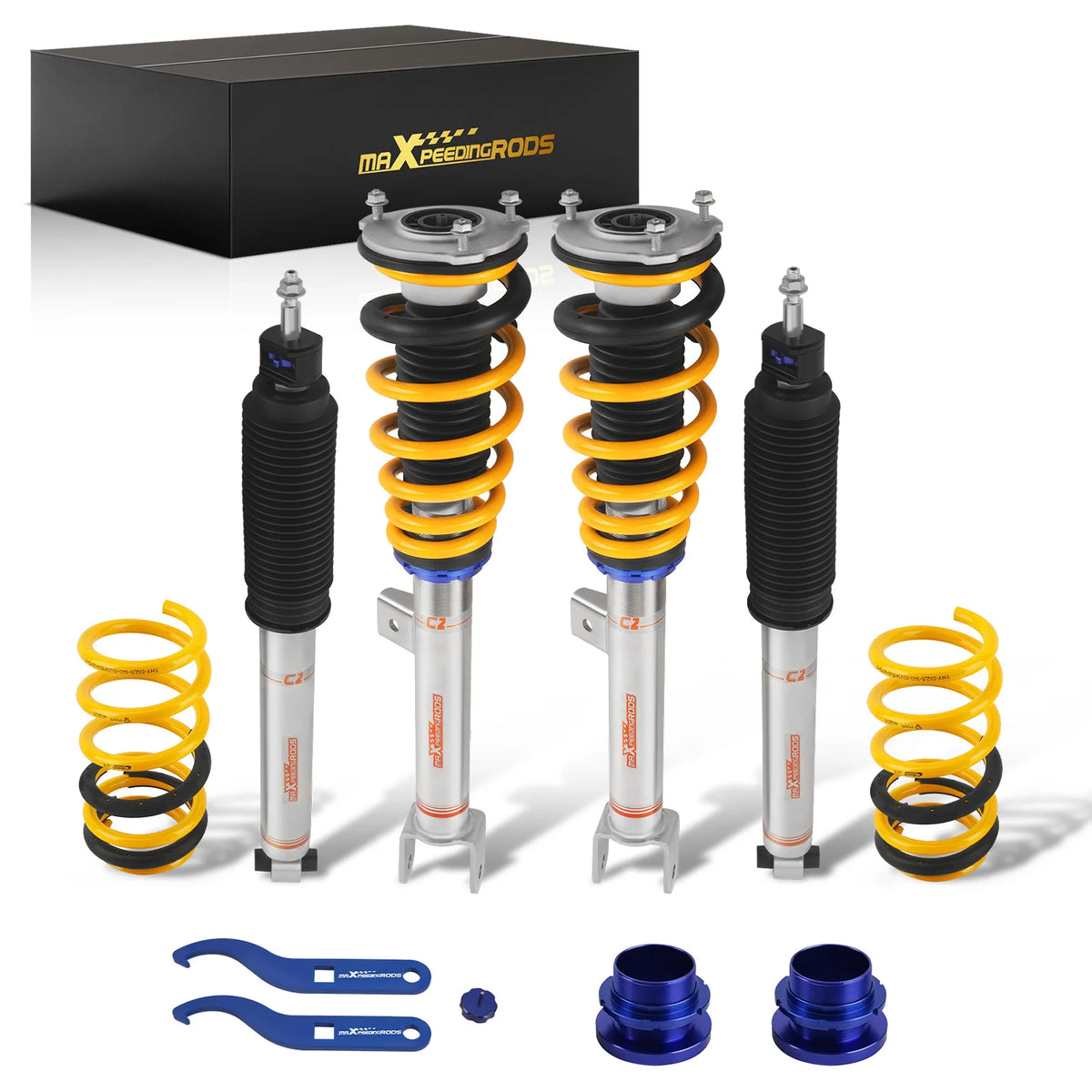 MaXpeedingrods C2 Coilovers with Eibach Springs for Tesla Model 3 RWD 2017+, 24-Level Adjustable Damping
