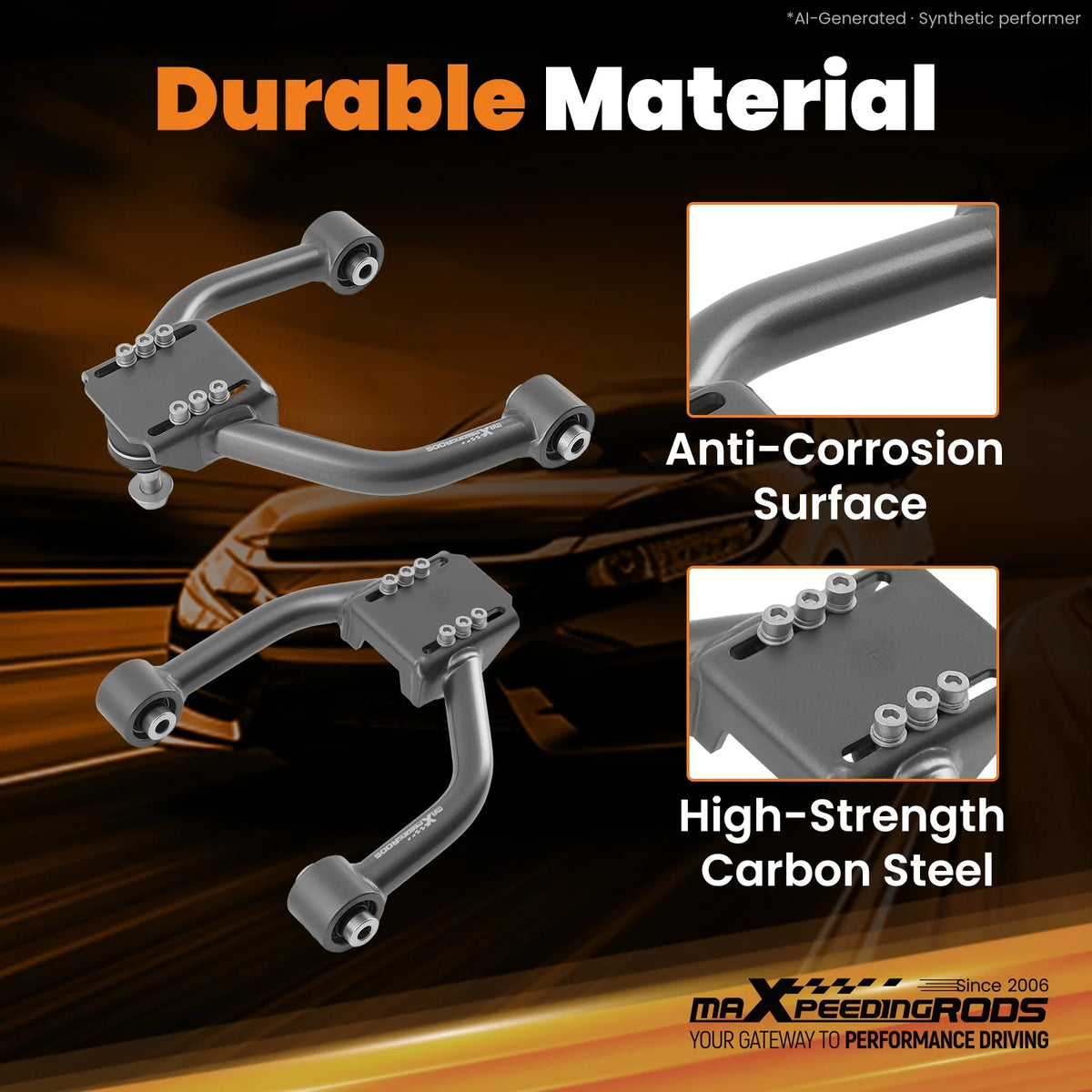MaXpeedingrods Adjustable Front Upper Camber Arms for Honda Accord 2008-2012, Acura TSX 2009-2014 and Acura TL 2009-2014