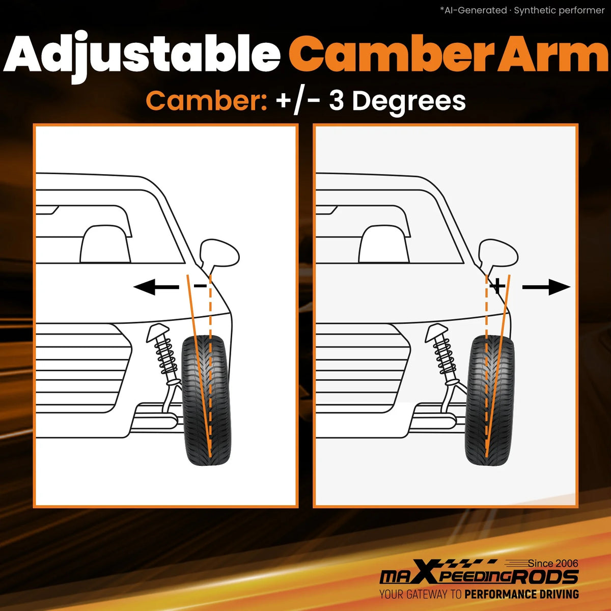 MaXpeedingrods adjustable rear camber arms with spherical bearings, left and right pair