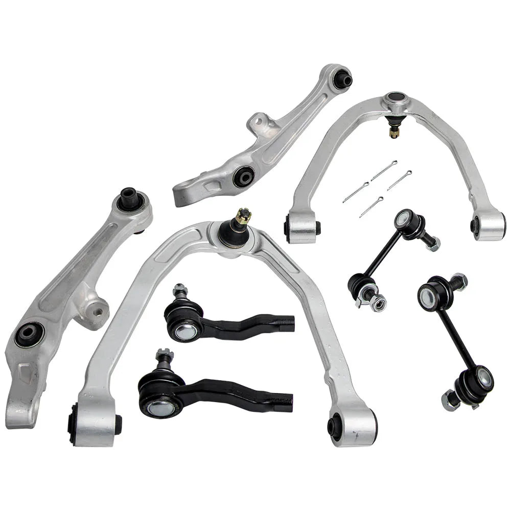 MaXpeedingrods 8-piece front upper and lower control arm kit with sway bar end links and tie rod ends