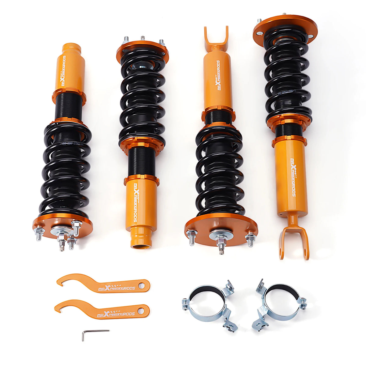 MaXpeedingrods gold coilovers with black springs for 1990-1997 Honda Accord and Acura CL