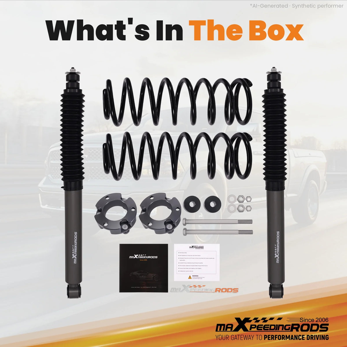 MaXpeedingrods 3-Inch Suspension Lift Kit with Shocks and Coil Springs for Toyota 4Runner 2WD 4WD 1996-2002