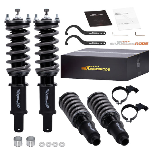 MaXpeedingrods T7 coilovers with grey springs and black bodies for 1992-2000 Honda Civic EG EK