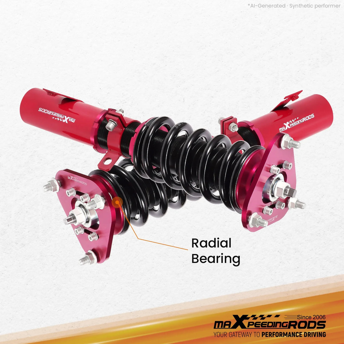 MaXpeedingrods Street Coilovers for Toyota Corolla E130 and Matrix XRS 2003-2008, Camber Plates