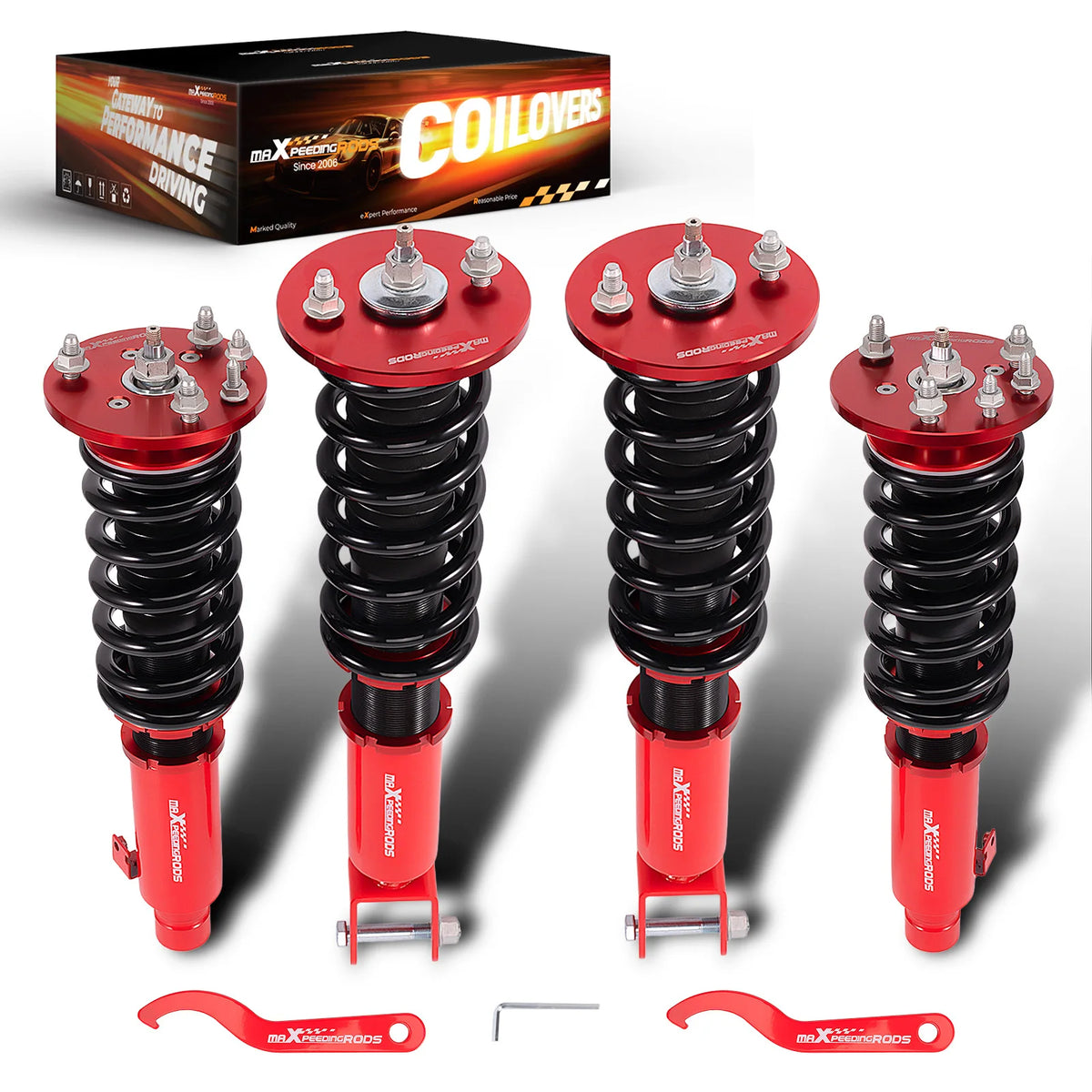 MaXpeedingrods Street Coilovers for Acura TL FWD and AWD 2009-2014, 24-Level Damping, 55 mm Bodies