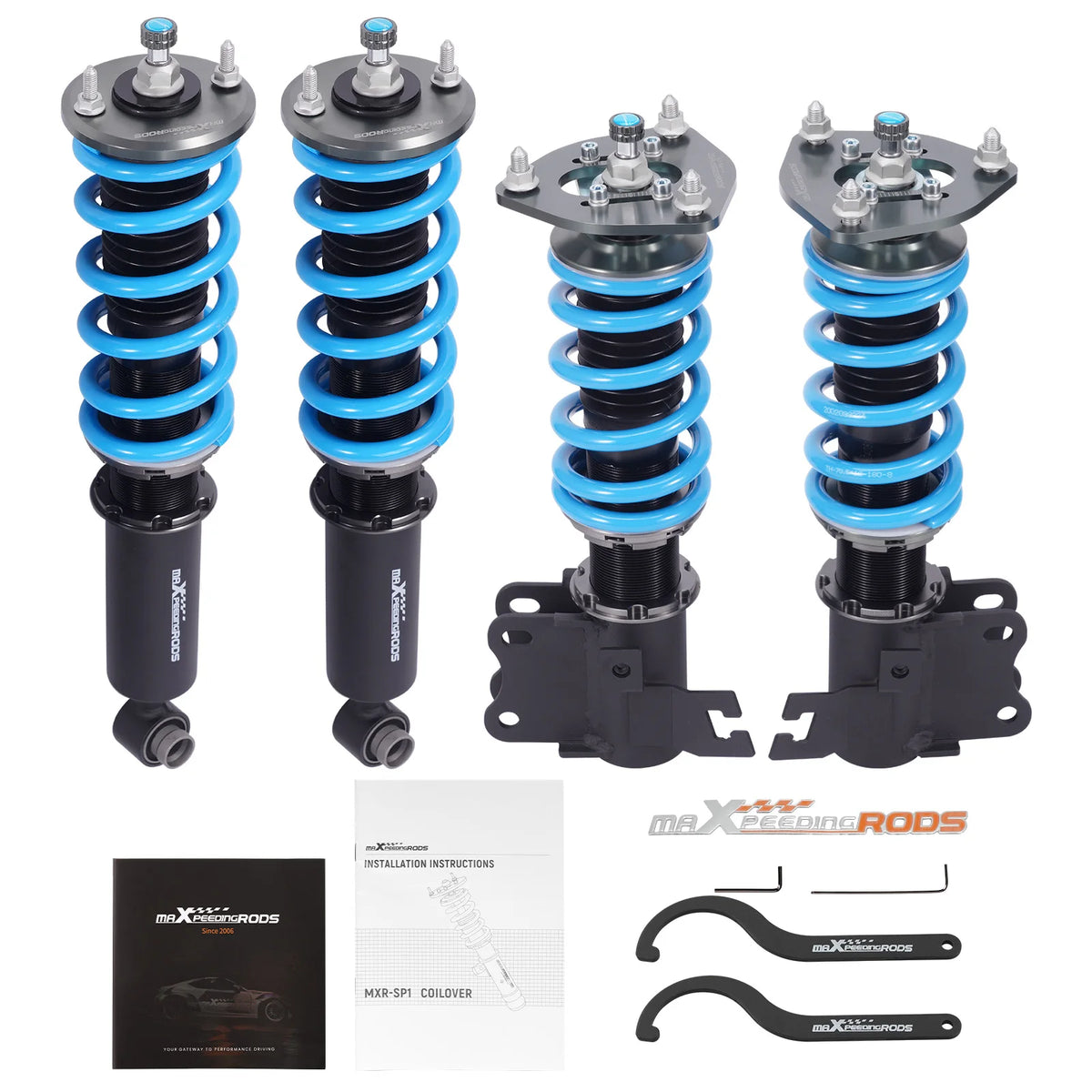 MaXpeedingrods SP1 Coilovers for Nissan 240SX S13 1989-1990, Silvia, 180SX and 200SX, 24-Way Damping