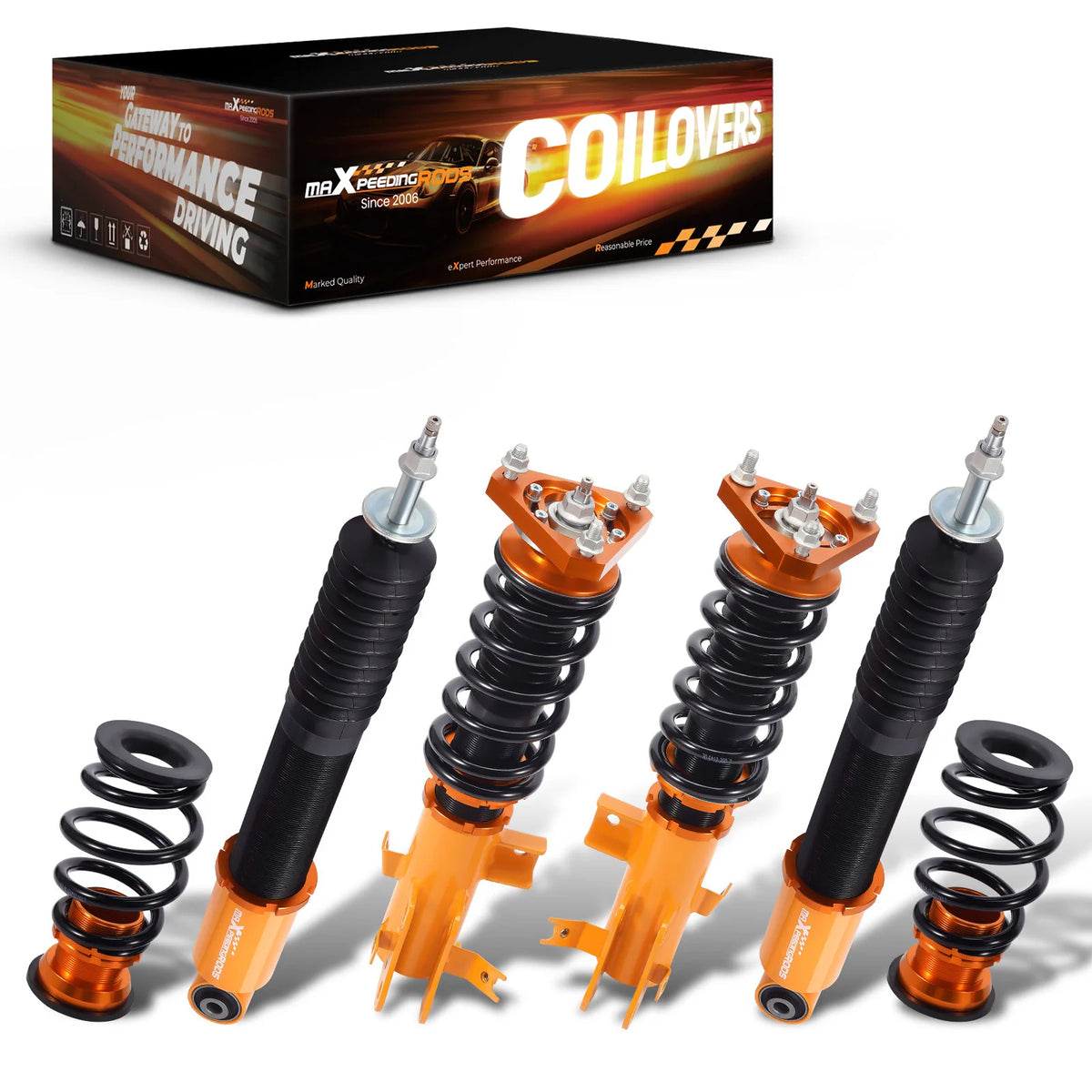 MaXpeedingrods Coilovers for Honda Civic FB2/FG3 2012-2015 (Non-Si), 24-Level Damping with Camber Plates