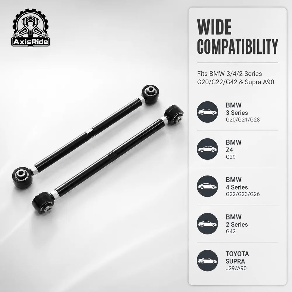 Adjustable aluminum rear lower toe arm with polyurethane bushings for BMW G20 3 Series and Z4 G29