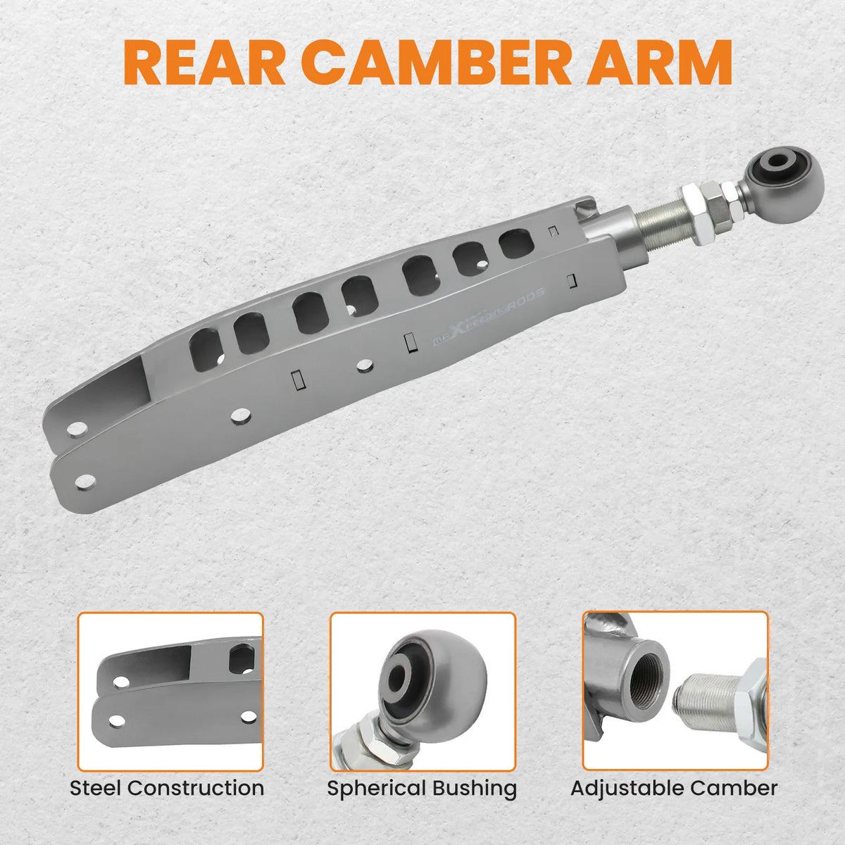 2013+ Subaru BRZ, Scion FR-S, Toyota GT86 Adjustable Rear Lower Control Arms, Pair, Gray Steel