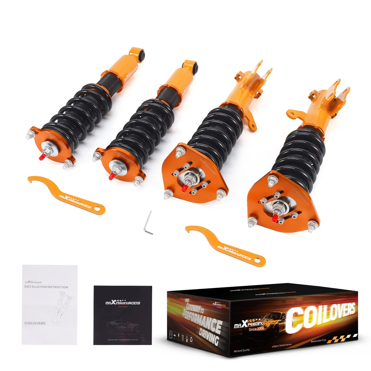 Set of four MaXpeedingrods coilovers for the 2000-2005 Mitsubishi Eclipse 3rd Gen D52A D53A