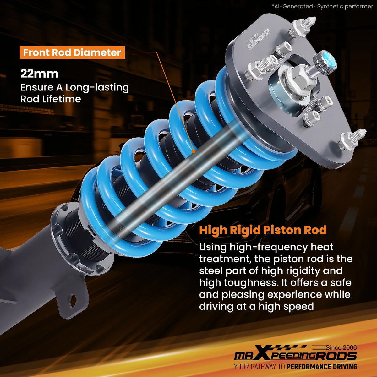 MaXpeedingrods T6 coilovers with blue springs for 2009-2014 Toyota Matrix E140 and Corolla