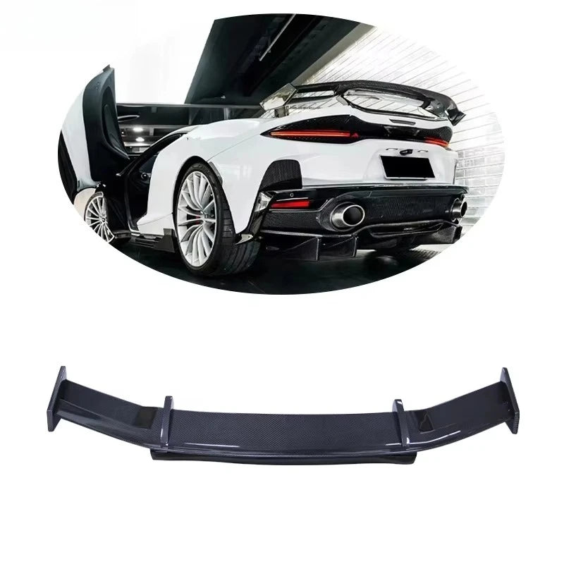 2019+ McLaren GT Rear Trunk Spoiler Wing, OEM Style, Dry Carbon Fiber, Carbon Black
