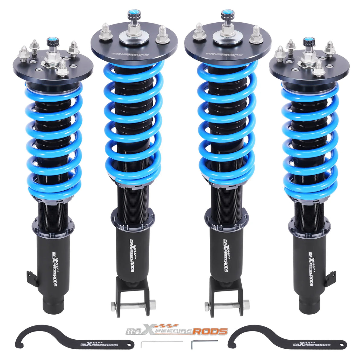 MaXpeedingrods T6 coilovers with blue springs and black bodies for 2009-2014 Acura TL FWD and AWD