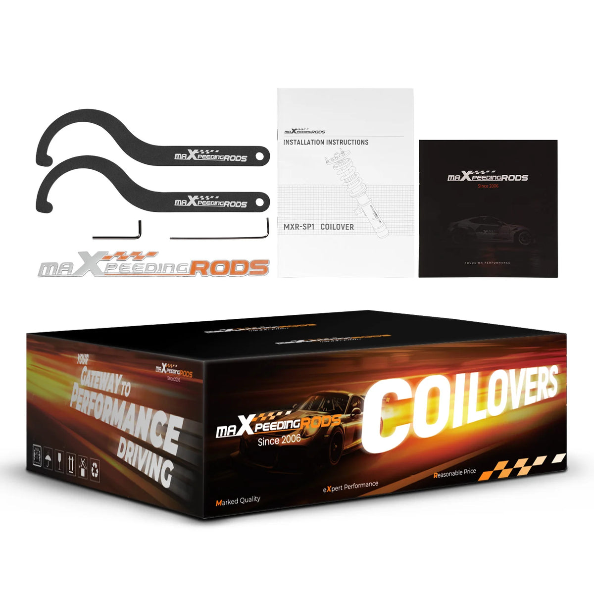 MaXpeedingrods T6 Coilovers for Mitsubishi 3000GT VR-4 AWD 1991-1999, GTO and Dodge Stealth AWD, 24-Way Damping
