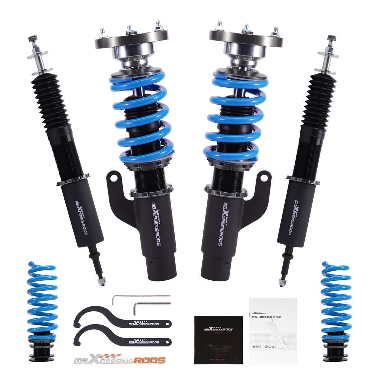 MaXpeedingrods T6 coilover kit with blue springs for 2006-2011 BMW 3 Series E90 E92 xDrive