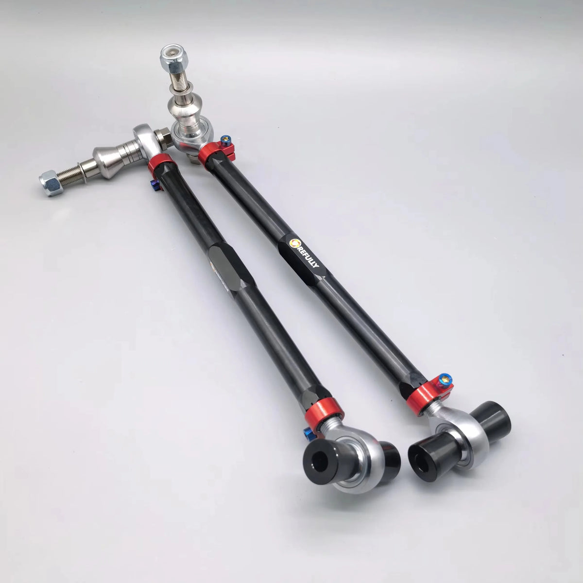 Black anodized 7075 aluminum front adjustable tension struts with spherical rod ends for BMW E9X, E8X and F8X