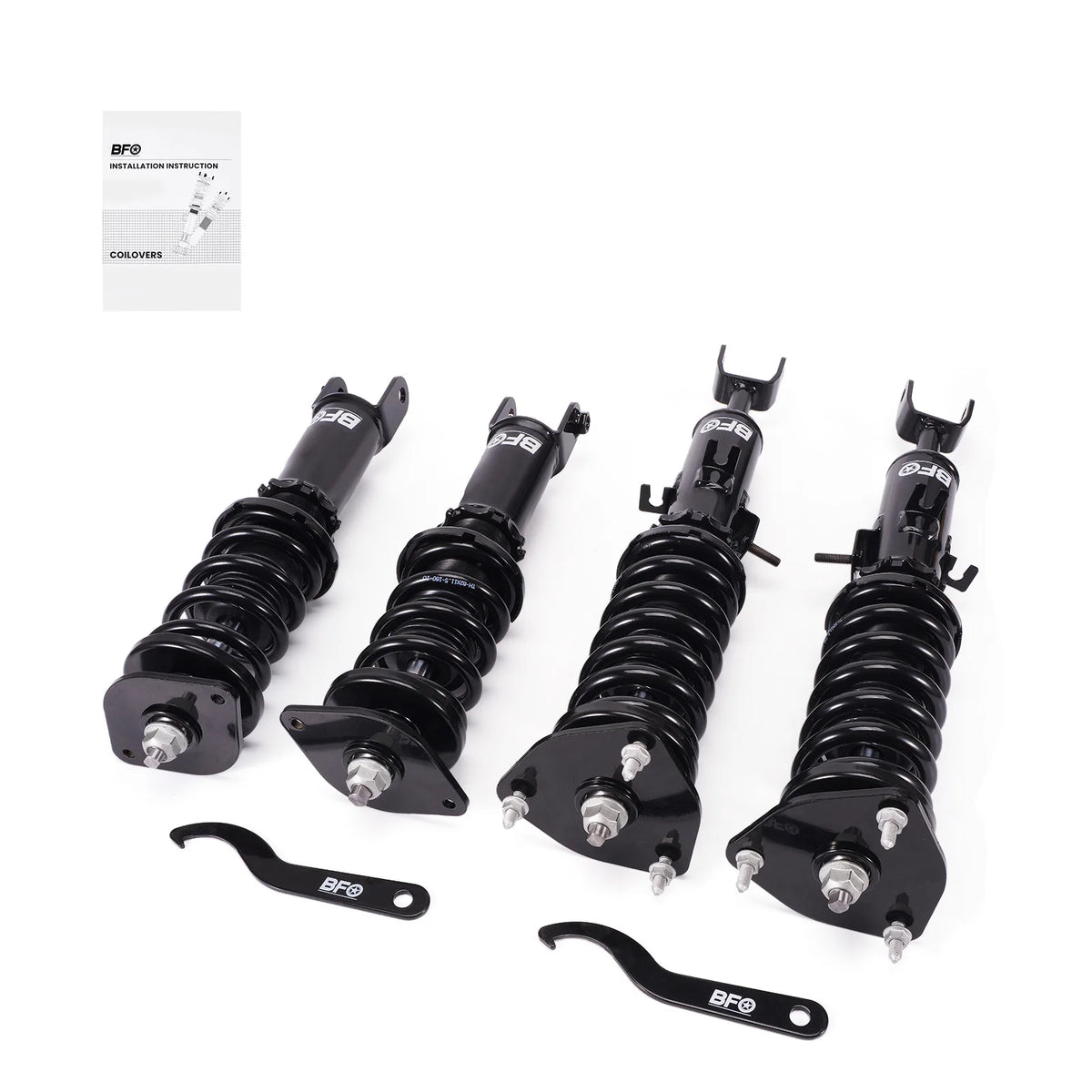 Black twin-tube coilover set with black springs for Nissan 350Z Z33 and Infiniti G35 RWD