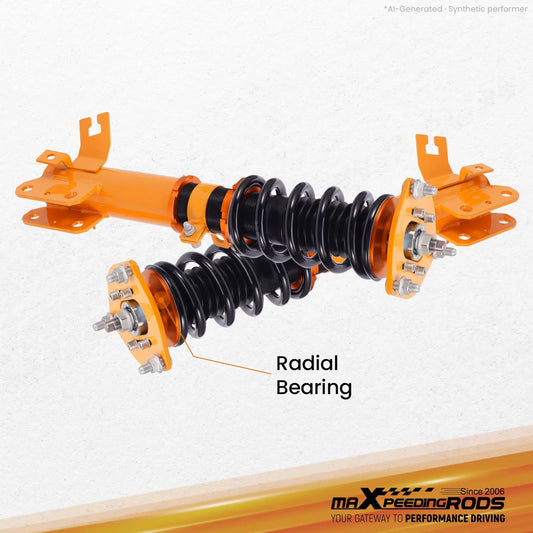 MaXpeedingrods gold coilovers with black springs for 2002-2006 Nissan Altima L31 and 2004-2008 Maxima A34