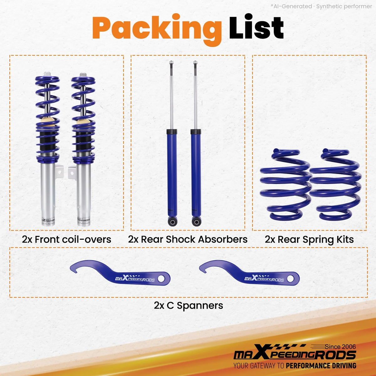 1998-2006 BMW 3 Series E46 Sedan and Coupe Coilovers, Height Adjustable, Twin Tube